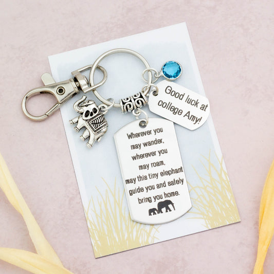 Travel Elephant - Personalised Engraved Gift Keyring