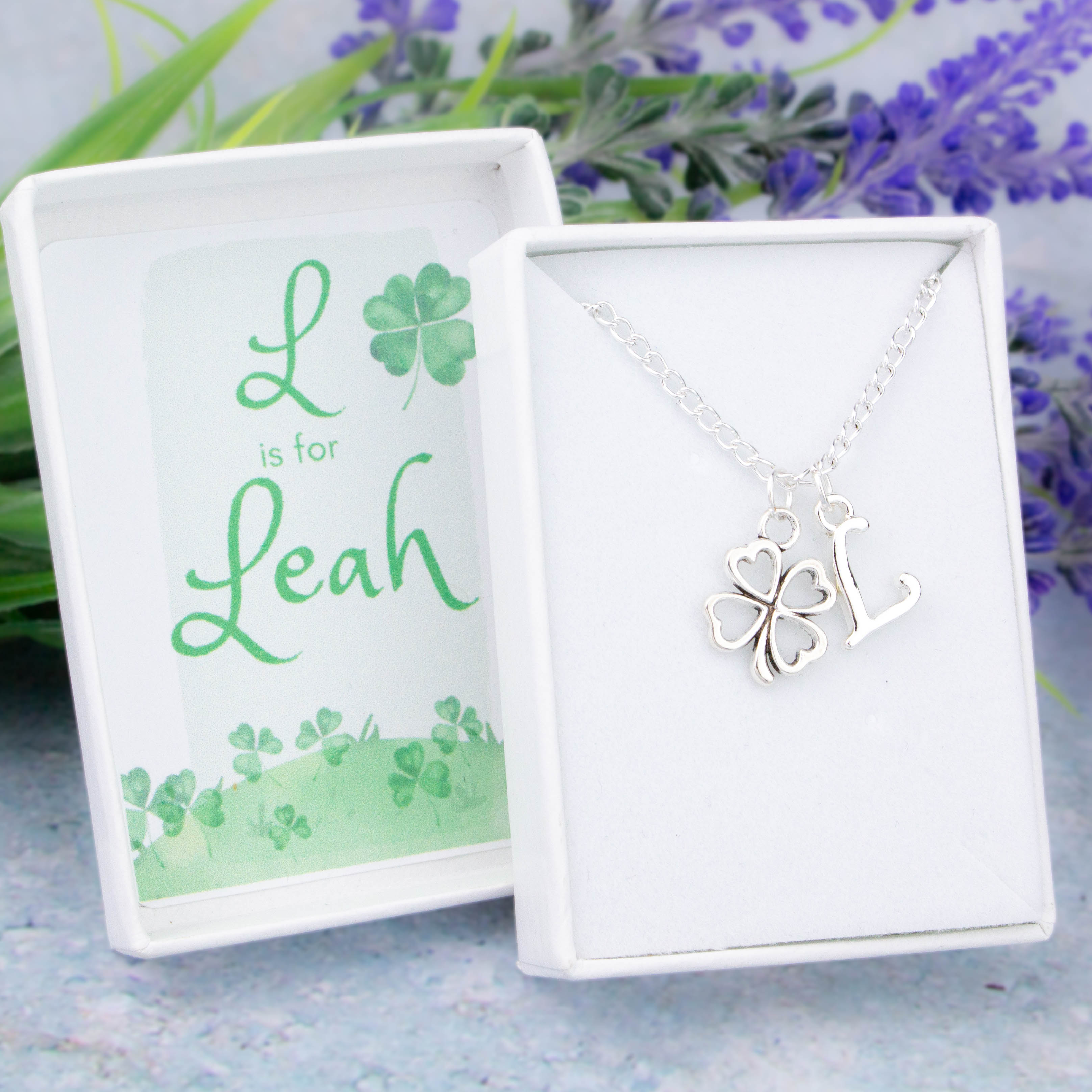 Wish Me Luck Necklace, Real Four-Leaf Clover Necklace