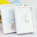 Blue Easter Bunny Name Necklace