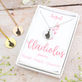 A beautiful birth flower necklace featuring August’s birth flower – Gladiolus. The necklace is available in silver, gold or rose gold stainless steel and can be personalised with an engraving on the reverse. 