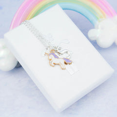 Unicorn necklace with on sale name